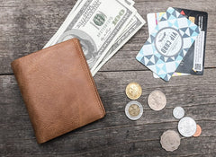 Cool Leather Men Slim Small Wallet Bifold Small Wallet for Men