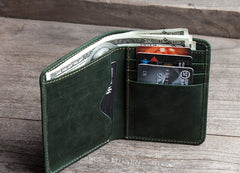 Cool Leather Men Slim Small Wallet Bifold Vintage Small Wallet for Men