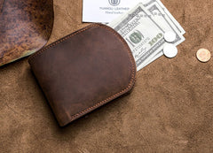 Cool Leather Men Small Wallet Bifold Vintage Wallet for Men