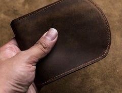 Cool Leather Men Small Wallet Bifold Vintage Wallet for Men