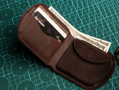 Cool Leather Men Small Wallet Bifold Vintage Wallet for Men