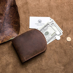 Cool Leather Men Small Wallet Bifold Vintage Wallet for Men