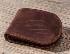 Cool Leather Men Small Wallet Bifold Vintage Wallet for Men