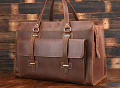 Cool Leather Mens Large Vintage Overnight Bag Weekender Bag Travel Bags For Men - iwalletsmen