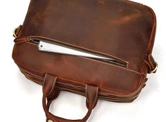 Cool Leather Men Vintage Briefcase Work Bag Handbag Shoulder Bags For Men - iwalletsmen