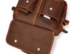 Cool Leather Men Vintage Briefcase Work Bag Handbag Shoulder Bags For Men - iwalletsmen