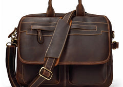 Cool Leather Men Vintage Briefcase Work Bag Handbag Shoulder Bags For Men - iwalletsmen
