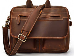 Cool Leather Men Vintage Briefcase Work Bag Handbag Shoulder Bags For Men - iwalletsmen