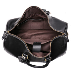 Cool Leather Mens 15-inch Brown Large Weekender Bag Black Vintage Travel Bag Duffle Bag for Men - iwalletsmen