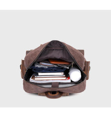 Cool Leather Mens 14 inches Brown Backpack Large Cool Vintage Large Travel Backpack for Men - iwalletsmen