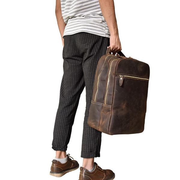 Vintage Travel Backpack - Front View - iwalletsmen