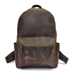 Cool Leather Mens Large Backpack Travel Backpack Vintage School Backpack for Men - iwalletsmen
