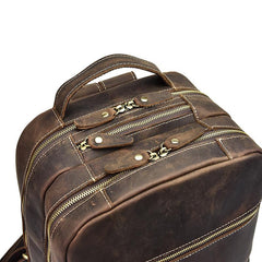 Cool Leather Mens Large Backpack Vintage Travel Backpack School Backpack for Men - iwalletsmen