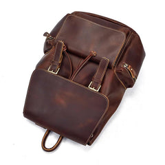 Cool Leather Mens Backpack Vintage Travel Backpack School Backpacks for Men - iwalletsmen