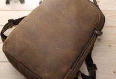 COOL LEATHER MENS LARGE BACKPACK TRAVEL BACKPACKs VINTAGE SCHOOL BACKPACK FOR MEN - iwalletsmen