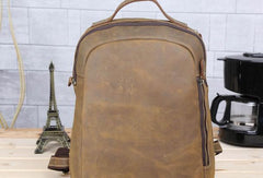 COOL LEATHER MENS LARGE BACKPACK TRAVEL BACKPACKs VINTAGE SCHOOL BACKPACK FOR MEN - iwalletsmen