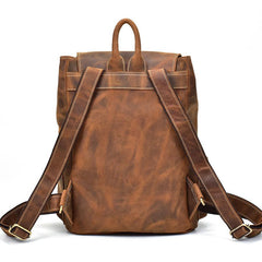 Cool Leather Mens Backpack Vintage Travel Backpack School Backpacks for Men - iwalletsmen