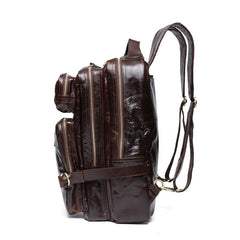 Cool Leather Mens Backpack Large Cool Vintage Large Travel Backpack Bag for Men - iwalletsmen