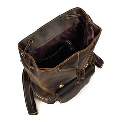 Cool Leather Mens Backpack Vintage Travel Backpack School Backpacks for Men - iwalletsmen