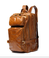 Cool Leather Mens Backpack Large Cool Vintage Large Travel Backpack Bag for Men - iwalletsmen