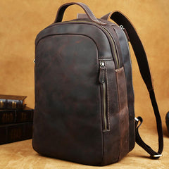 COOL LEATHER MENS LARGE BACKPACK TRAVEL BACKPACKs VINTAGE SCHOOL BACKPACK FOR MEN - iwalletsmen