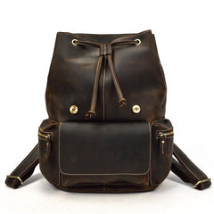 Cool Leather Mens Backpack Vintage Travel Backpack School Backpacks for Men - iwalletsmen