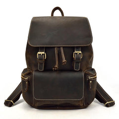 Cool Leather Mens Backpack Vintage Travel Backpack School Backpacks for Men - iwalletsmen