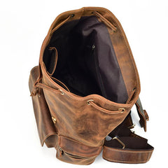 Cool Leather Mens Backpack Vintage Travel Backpack School Backpacks for Men - iwalletsmen