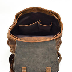 Cool Leather Mens Backpack Vintage Travel Backpack School Backpacks for Men - iwalletsmen