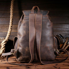 Cool Leather Mens Backpacks Large Vintage School Backpack Travel Backpack Bag for Men - iwalletsmen