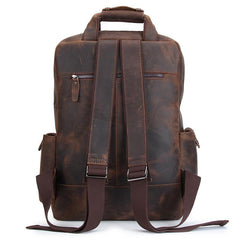 Cool Leather Mens Backpack Large Vintage Large Travel Backpack Bag for Men - iwalletsmen
