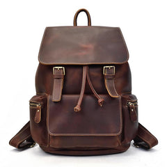 Cool Leather Mens Backpack Vintage Travel Backpack School Backpacks for Men - iwalletsmen