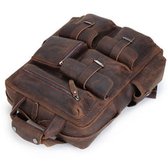 Cool Leather Mens Backpack Large Vintage Large Travel Backpack Bag for Men - iwalletsmen