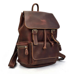 Cool Leather Mens Backpack Vintage Travel Backpack School Backpacks for Men - iwalletsmen