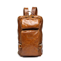 Cool Leather Mens Backpack Large Cool Vintage Large Travel Backpack Bag for Men - iwalletsmen