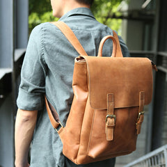 Cool Leather Mens Backpack Travel Backpack Laptop Backpack for men - iwalletsmen