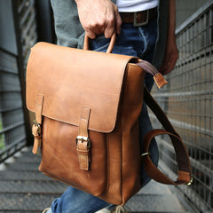 Cool Leather Mens Backpack Travel Backpack Laptop Backpack for men - iwalletsmen