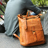 Cool Leather Mens Backpack Travel Backpacks Vintage Laptop Backpack for men - iwalletsmen