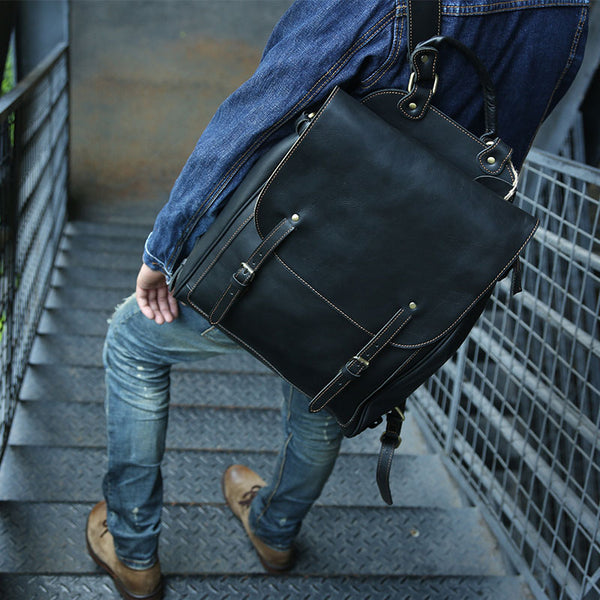 Cool Leather Mens Backpacks Travel Backpack Laptop Backpack for Men - iwalletsmen