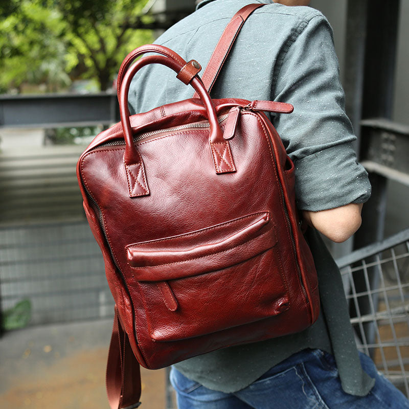 Cool Leather Mens Backpacks Travel Backpack Laptop Backpacks for men - iwalletsmen