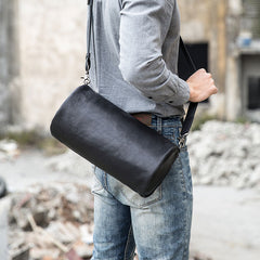 Cool Leather Mens Barrel Shoulder Bags Messenger Bags for Men - iwalletsmen