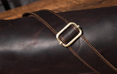 Cool Leather Mens Barrel Side Bag Bucket Shoulder Bag Messenger Bag for Men - iwalletsmen