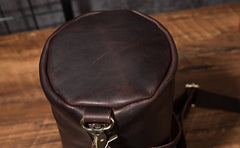 Cool Leather Mens Barrel Side Bag Bucket Shoulder Bag Messenger Bag for Men - iwalletsmen