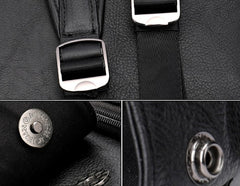 Cool Leather Mens Black Backpack for School Backpacks Travel Backpacks For Men - iwalletsmen