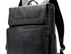 Cool Leather Mens Black Backpack for School Backpacks Travel Backpacks For Men - iwalletsmen