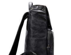 Cool Leather Mens Black Backpack for School Backpacks Travel Backpacks For Men - iwalletsmen