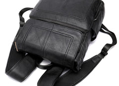 Cool Leather Mens Black Backpack for School Backpacks Travel Backpacks For Men - iwalletsmen
