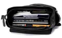 Cool Leather Mens Black Backpack for School Backpacks Travel Backpacks For Men - iwalletsmen