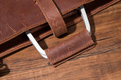 Cool Leather Mens Briefcase 13inch Laptop Bag Work Handbag Business Bags for Men - iwalletsmen