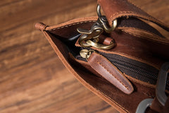 Cool Leather Mens Briefcase 13inch Laptop Bag Work Handbag Business Bags for Men - iwalletsmen